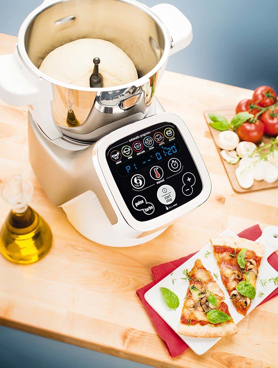 robot de cocina para hacer pizza