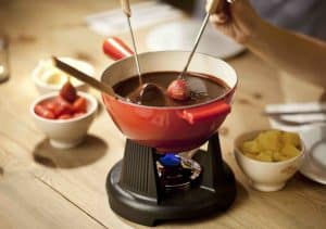 fondue de chocolate con hornilla