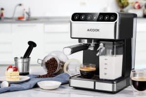 Cafetera expreso con varias funciones