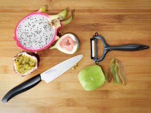 cuchillo de cerámica y pelador