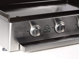 controles de una plancha de gas 